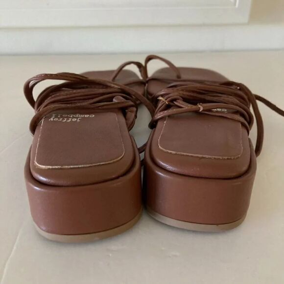 NWOT Jeffery Campbell Free People That's A Wrap Brown Leather Heeled Sandals 6 - Picture 5 of 9